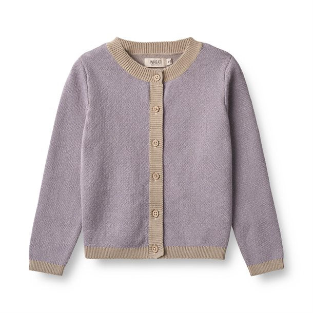Wheat - Knit Cardigan Elga - Lavender Beige