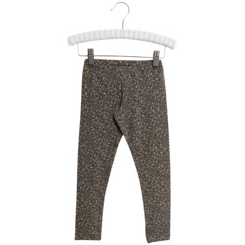 Wheat - Jersey Leggings // Greyblue flowers, basis, ensfarvet, bluse, t-shirt, langærmet, wheat, pige, pigebluse, leggings, unisex, leggings, bukser