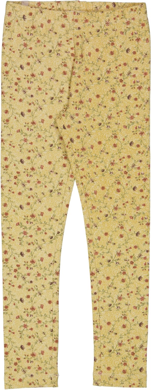 Wheat - Jersey Leggings // Clam flower vine, leggings, bukser, pigeleggings, baby, babyleggings, barselsgave, gave, Blomstret leggings, gule leggings, leggings med roser