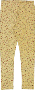Wheat - Jersey Leggings // Clam flower vine, leggings, bukser, pigeleggings, baby, babyleggings, barselsgave, gave, Blomstret leggings, gule leggings, leggings med roser