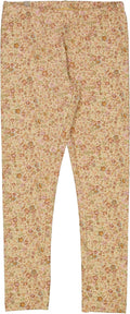 Wheat - Jersey Leggings // Barely beige small flowers, leggings, bukser, pigeleggings, baby, babyleggings, barselsgave, gave, Blomstret leggings, røde leggings