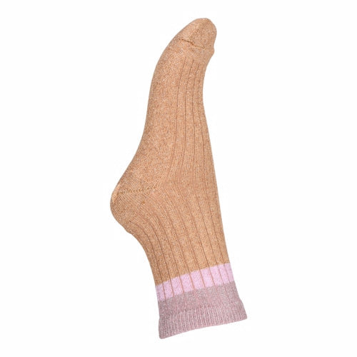 Mp danmark, strømper, glimmersokker, glimmerstrømper, brun, lyserød, MP Norma glitter socks // Rose dust