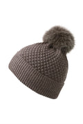 MP denmark, chunky oslo hue, hue, hue med pom pom, melange, pige, pigehue, uld, mp hue, grå, dreng, drengehue.