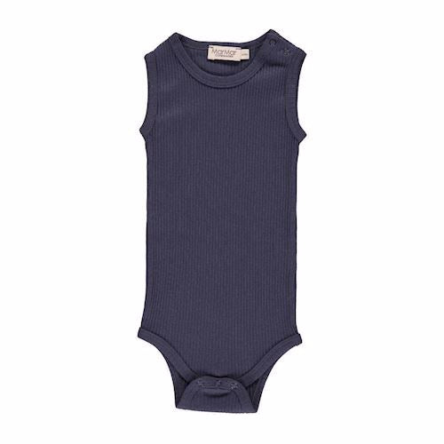 marmar, modal, marmarbody, body, rib, rip, rip body, basic body, bodystocking, body uden ærmer, undertrøje, sleveless, blue, blå