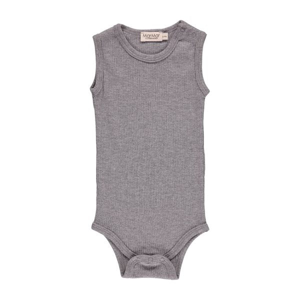 marmar, modal, marmarbody, body, rib, rip, rip body, basic body, bodystocking, body uden ærmer, undertrøje, sleveless,Grey Melange