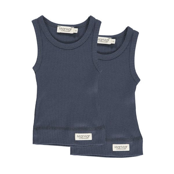 MarMar Plain Tee SS, Modal, t-shirt, tee, bluse, modalbluse, drengebluse, drenget-shirt, pige t-shirt,MarMar - Baby Sleeveless 2-pack - Blue