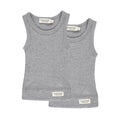MarMar Plain Tee SS, Modal, t-shirt, tee, bluse, modalbluse, drengebluse, drenget-shirt, pige t-shirt,MarMar - Baby Sleeveless 2-pack - Grey Melange