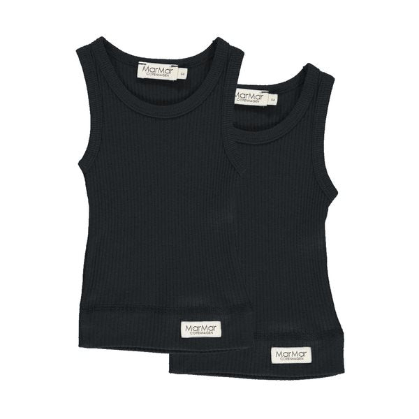 MarMar Plain Tee SS, Modal, t-shirt, tee, bluse, modalbluse, drengebluse, drenget-shirt, pige t-shirt,MarMar - Baby Sleeveless 2-pack - Black