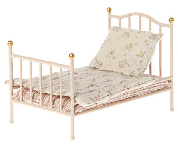 Maileg - Vintage seng, Mus - Rosa