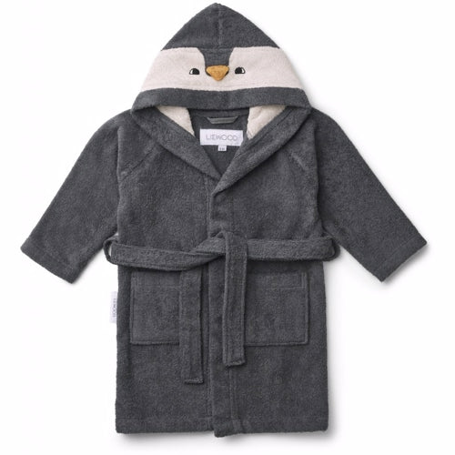badekåbe, morgen kåbe, frotte kåbe, bathrobe, lily bathrobe, badekåbe bluewave, Liewood - Badekåbe lily Dino fauna green