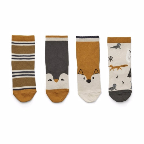 Liewood Silas bomulds strømper Arctic Mix 4 stk