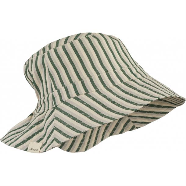 Liewood Buddy sun hat sea blue, sommerhat solhat, børne hat, babyhat, Liewood - Cosmo solhat med ører vendbar //Tuscany rose