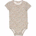 Wheat - jersey body ss // dusty dove flowers, body, bodystocking, sparkedragt, babytøj, dreng, nyfødt, pige, babytøj