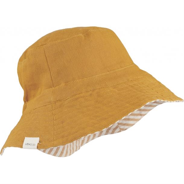 Liewood Buddy sun hat sea blue, sommerhat solhat, børne hat, babyhat, Liewood - Cosmo solhat med ører vendbar //Tuscany rose