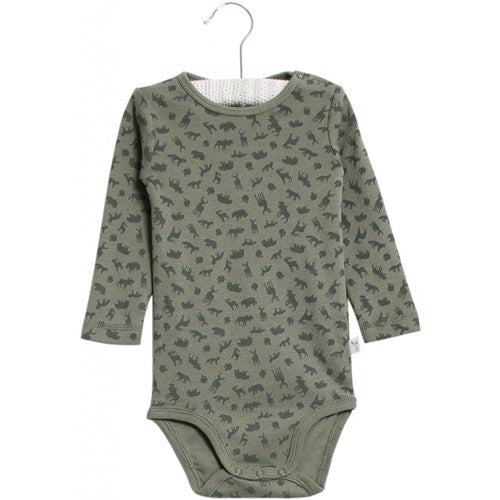 Wheat - body plain // agave green, body, bodystocking, sparkedragt, babytøj, dreng, nyfødt