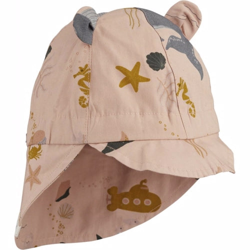 Liewood Gorm Sun Hat Confetti terracotta, sommerhat solhat, børne hat, babyhat,  Confetti Yellow Mellow