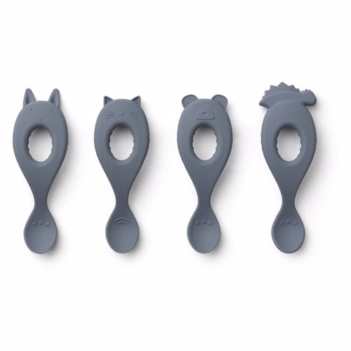 Liewood Liva silicone spoon blue wave- 4 pack