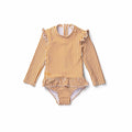 Liewood Sille Swim Jumpsuit Mustard/white feathers, badetøj, badedragt, bade, swim, swimsuit, pigebadetøj, lyserød, blå, lifesaver, drenge badetøj, dreng, Liewood Max Swim Jumpsuit Mustard/white
