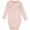 Wheat - body rib ruffle LS // powder, body, bodystocking, sparkedragt, babytøj, dreng, nyfødt, pige, babytøj