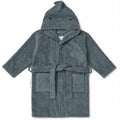 badekåbe, morgen kåbe, frotte kåbe, bathrobe, lily bathrobe, badekåbe bluewave, Liewood - Badekåbe lily Dino whale blue