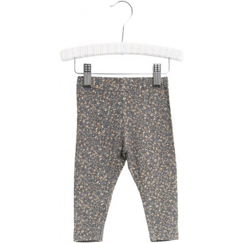 Wheat - jersey leggings// greyblue flowers, basis, ensfarvet, bluse, t-shirt, langærmet, wheat, pige, pigebluse, , dress, kjole, leggings, bukser, baby
