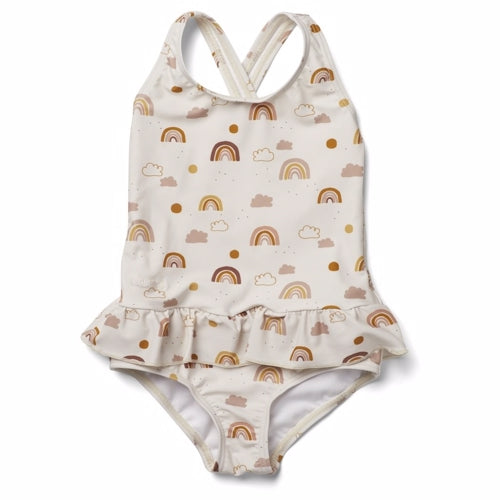Liewood Sille Swim Jumpsuit Mustard/white feathers, badetøj, badedragt, bade, swim, swimsuit, pigebadetøj, lyserød, blå, lifesaver, drenge badetøj, dreng, Liewood Max Swim Jumpsuit Mustard/white