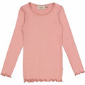 t-shirt, bluse, langærmet bluse, basisbluse, pigebluse, flæse, rib,