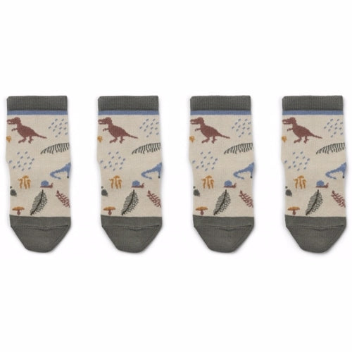 Liewood Silas bomulds strømper Dino Mix 2 pak