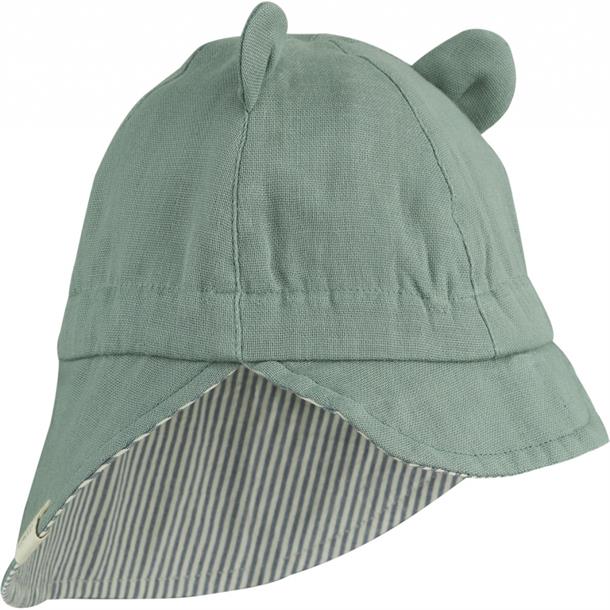 Liewood Eric sun hat sea blue, sommerhat solhat, børne hat, babyhat, Liewood - Cosmo solhat med ører vendbar //Tuscany rose