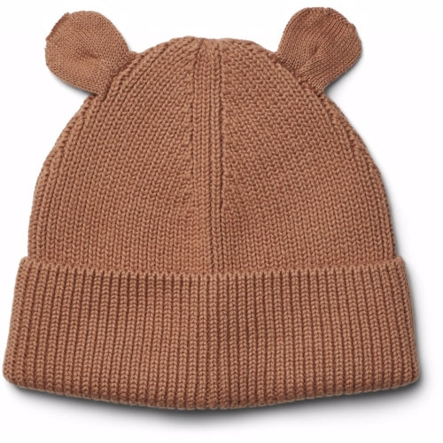 Liewood Eric sun hat sea blue, sommerhat solhat, børne hat, babyhat, Liewood Senia Sun hat Mustard/hvid, Liewood Gina bomuld strik hue Camel