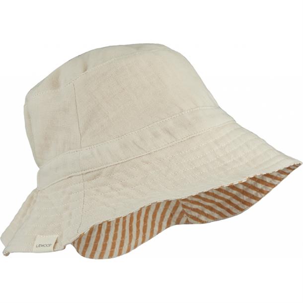 Liewood Buddy sun hat sea blue, sommerhat solhat, børne hat, babyhat, Liewood - Cosmo solhat med ører vendbar //Tuscany rose