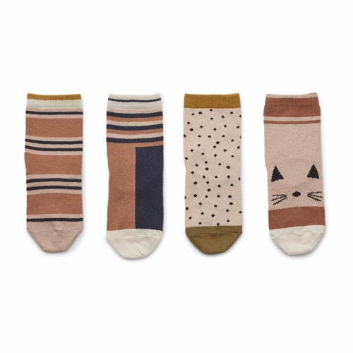 Liewood Silas bomulds strømper Arctic Mix 4 stk