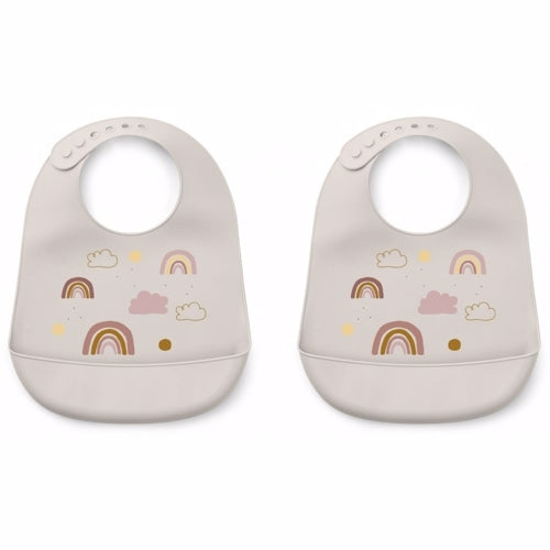 Liewood - Tilda Rainbow love Sandy silikone hagesmæk 2 pak