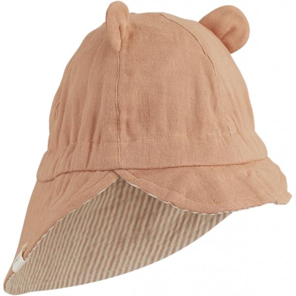 Liewood Eric sun hat sea blue, sommerhat solhat, børne hat, babyhat, Liewood - Cosmo solhat med ører vendbar //Tuscany rose