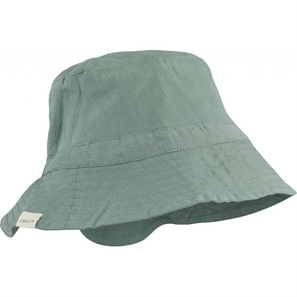 Liewood Buddy sun hat sea blue, sommerhat solhat, børne hat, babyhat, Liewood - Cosmo solhat med ører vendbar //Tuscany rose