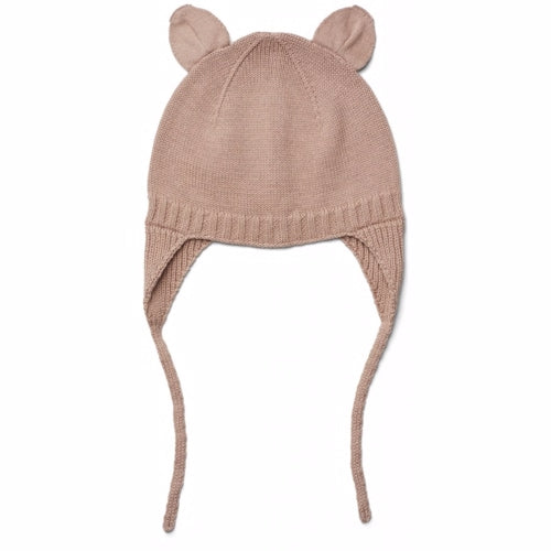 Liewood Eric sun hat sea blue, sommerhat solhat, børne hat, babyhat, Liewood Senia Sun hat Mustard/hvid, Liewood Gina bomuld strik hue Camel, rose