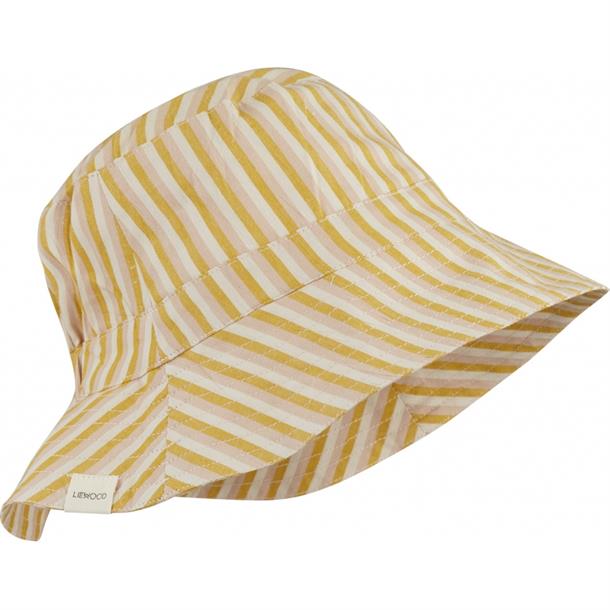 Liewood Buddy sun hat sea blue, sommerhat solhat, børne hat, babyhat, Liewood - Cosmo solhat med ører vendbar //Tuscany rose