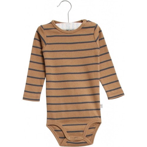 Wheat - body plain // caramel, body, bodystocking, sparkedragt, babytøj, dreng, nyfødt