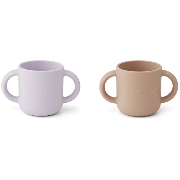 Liewood - Gene cat dumpo grey silikone kop-2 pak