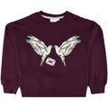 sweatshirt fra the new, the new sweatshirt, sweatshirt til piger, oversize sweatshirt, pigebluse, bluse til piger, sweatshirt med print, bluse med print, lilla sweatshirt.