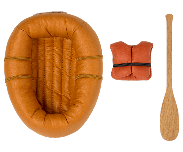 Maileg GummibÃƒÂ¥d til Mus med rednings vest- stÃƒÂ¸vet gul