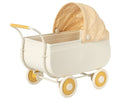 Maileg Pram, MY - Yellow, maileg barnevogn, retro barnevogn, powder, musse barnevogn, Maileg Micro Barnevogn - Gul
