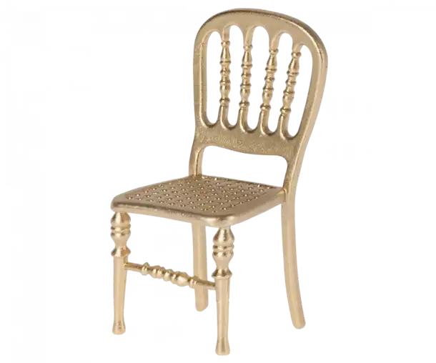 Maileg Vintage Chair, Micro - Gold, 2 pac, maileg guldstole, romantiske stole brudeparrets stole