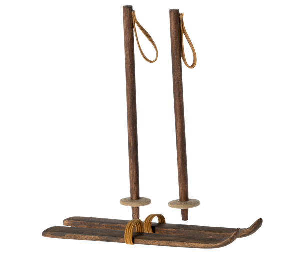 Maileg - Ski og skistave, Storebror og -søster mus