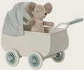 Pram with baby mouse - Mint