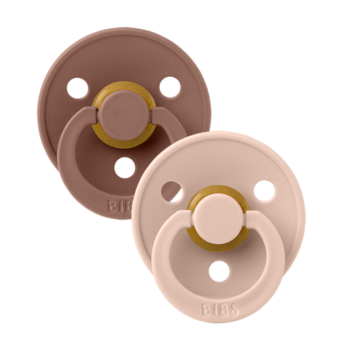 Sutter, Bibs, Bibssutter, Pacifier, Sut, Naturgummi, naturgummisut, Rund sut,Colour,Latex, 2Pack,Colour ,Woodchuck, Blush