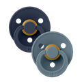 Sutter, Bibs, Bibssutter, Pacifier, Sut, Naturgummi, naturgummisut, Rund sut,Colour,Latex, 2Pack,Colour ,Deep Space, Petrol-str.1