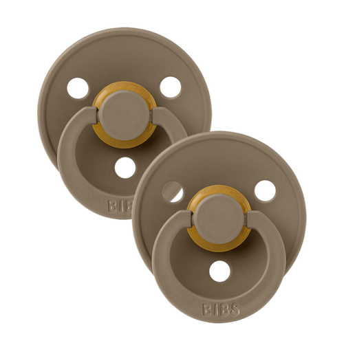 Sutter, Bibs, Bibssutter, Pacifier, Sut, Naturgummi, naturgummisut, Rund sut,Colour,Latex, 2Pack,Colour , Dark Oak