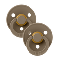 Sutter, Bibs, Bibssutter, Pacifier, Sut, Naturgummi, naturgummisut, Rund sut,Colour,Latex, 2Pack,Colour , Dark Oak,str.1