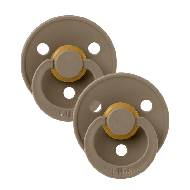 Sutter, Bibs, Bibssutter, Pacifier, Sut, Naturgummi, naturgummisut, Rund sut,Colour,Latex, 2Pack,Colour , Dark Oak,str.1
